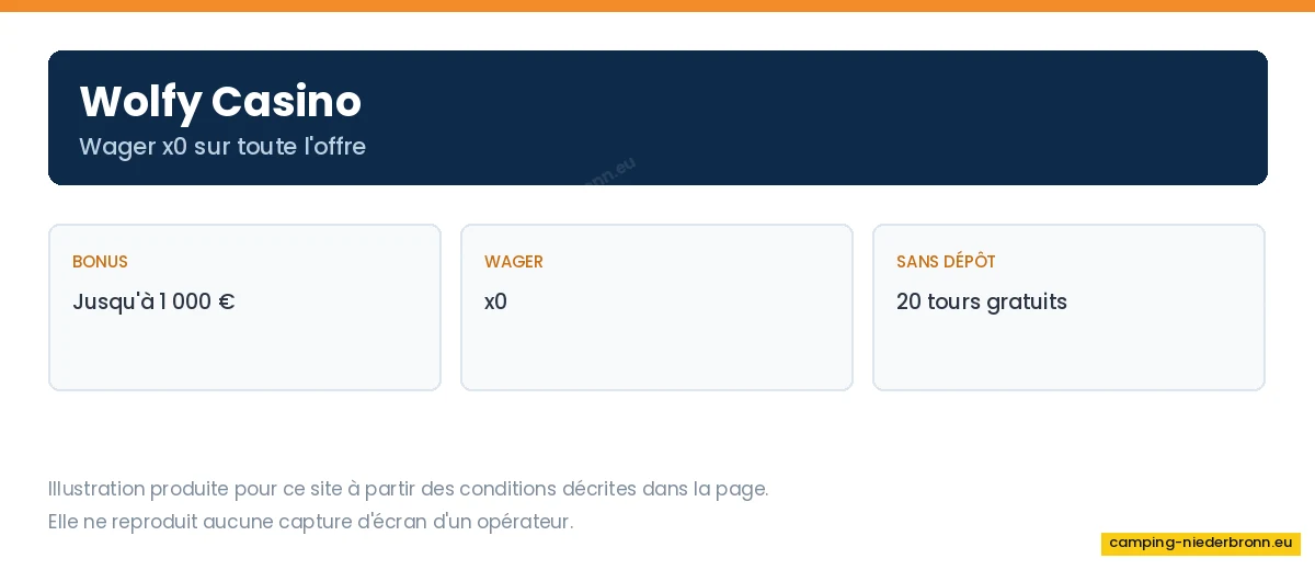Illustration des conditions sans wager de Wolfy Casino